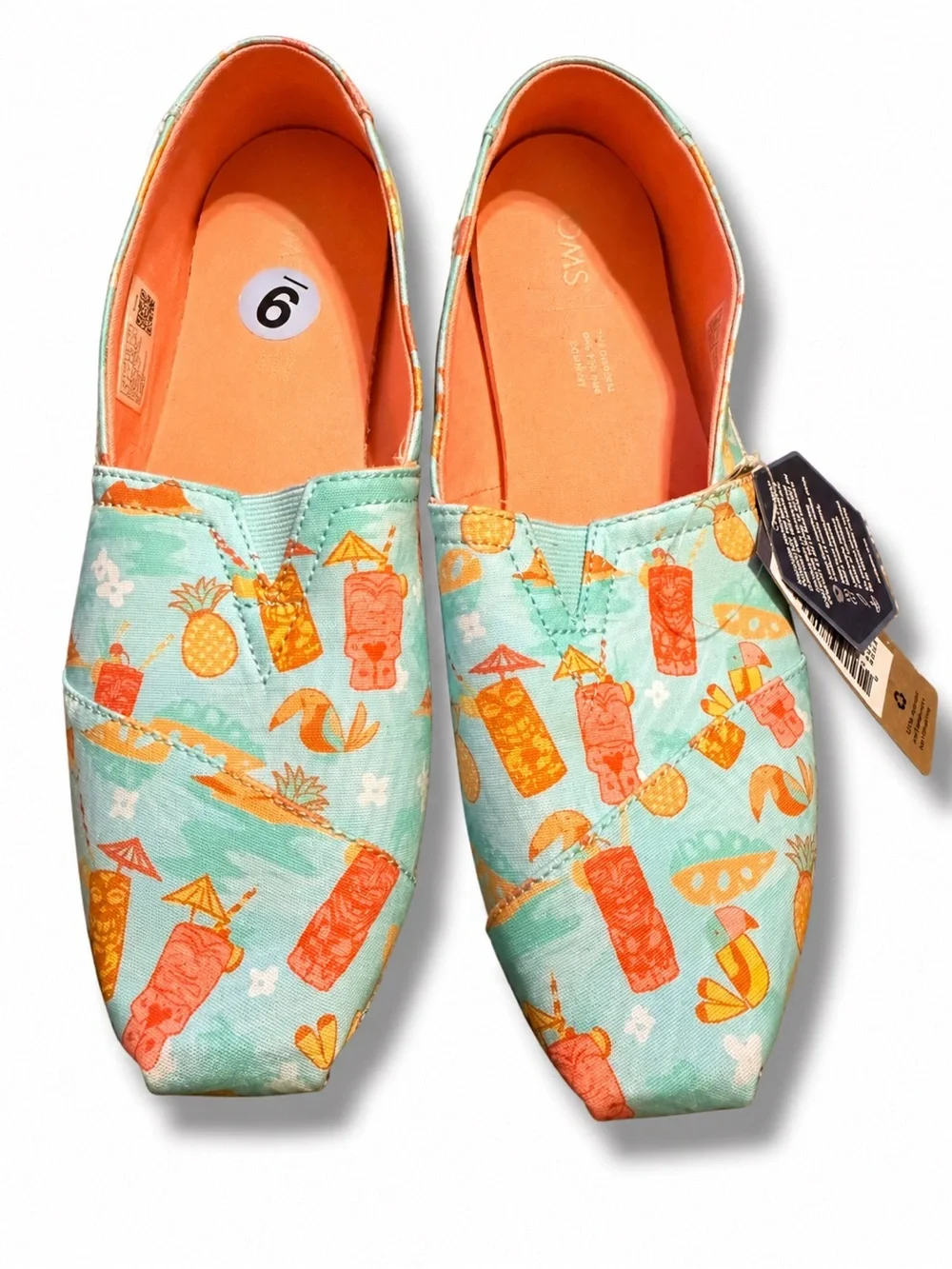 TOMS Women’s Alpargata Slip-On Flats – Tropical Tiki Print – Size 9 NWOB - Picture 1 of 9